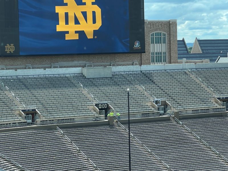 Picture of the Jumbotron at Notre Dame Stadium